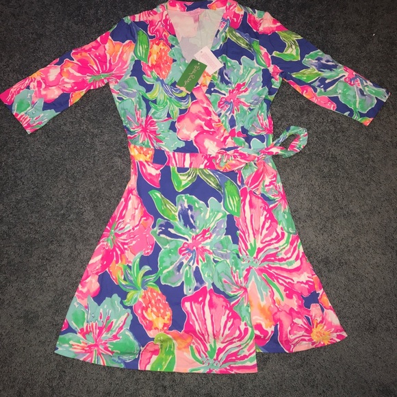 NWT Lilly Pulitzer Marvista Wrap Dress size Large - Picture 2 of 5